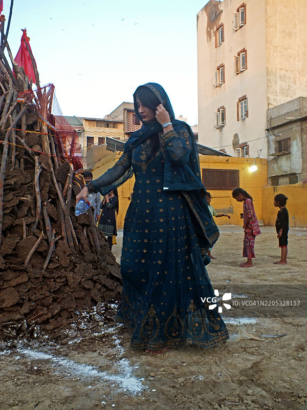 巴基斯坦印度教社区庆祝胡里节图片素材