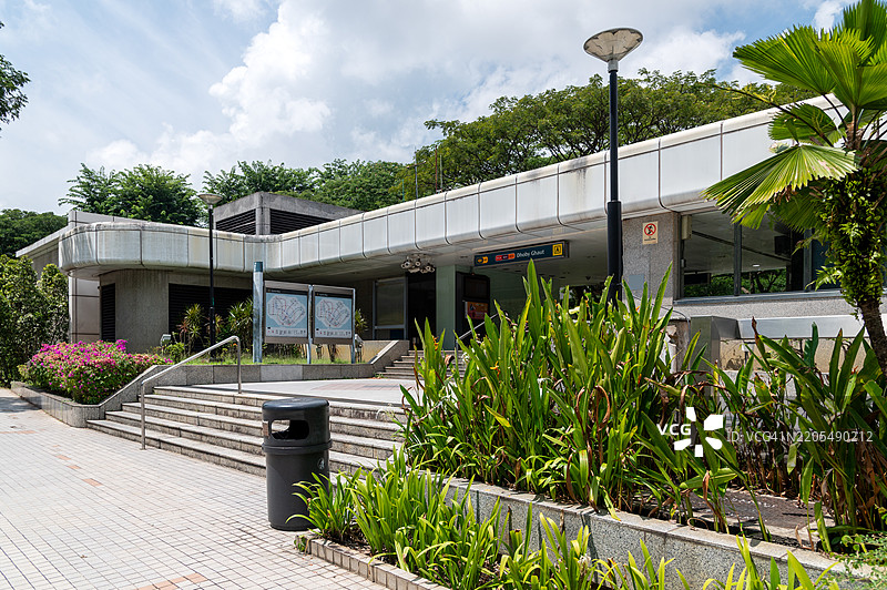 新加坡多美歌地铁站入口。图片素材