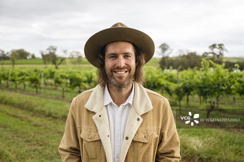 猎人谷葡萄园经理的肖像图片素材
