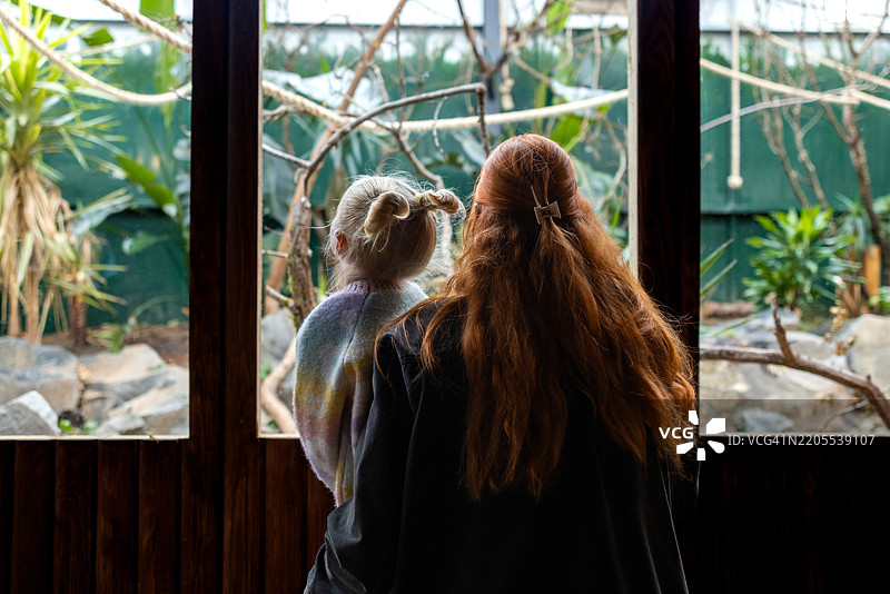 母女在动物园图片素材