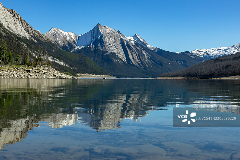 贾斯珀国家公园美丽的医学湖图片素材