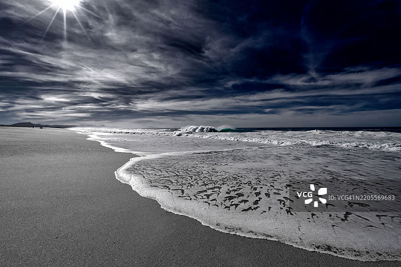 海滩与天空的美丽景色图片素材