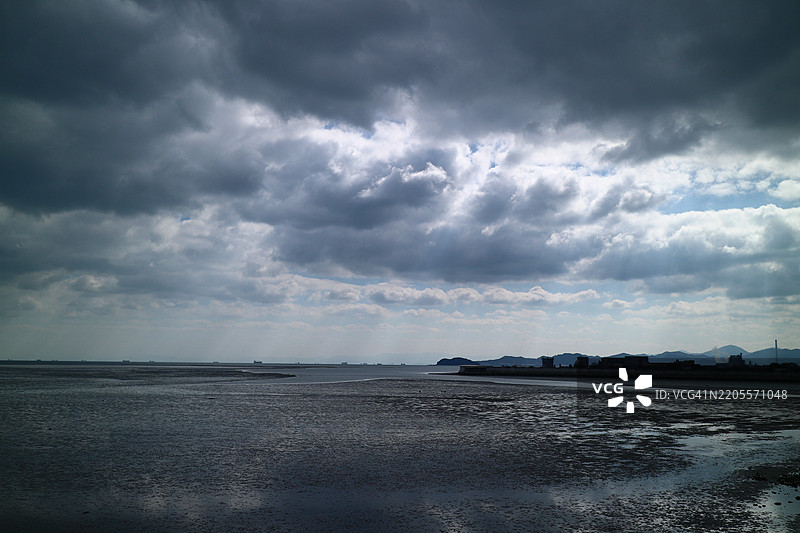 日本海天一色的美丽景色图片素材