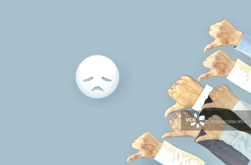 点赞或点踩，客户满意度概念，客户评分图片素材