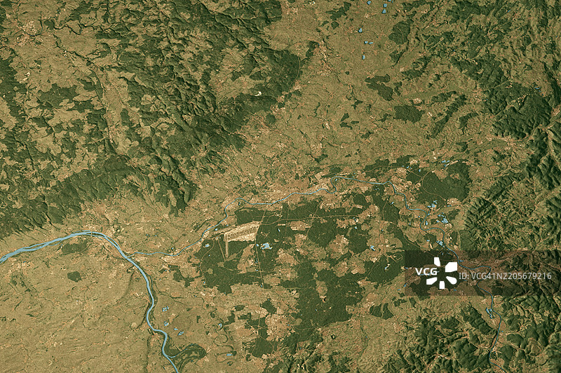 法兰克福市卫星地形图 3D 渲染真实色彩图片素材