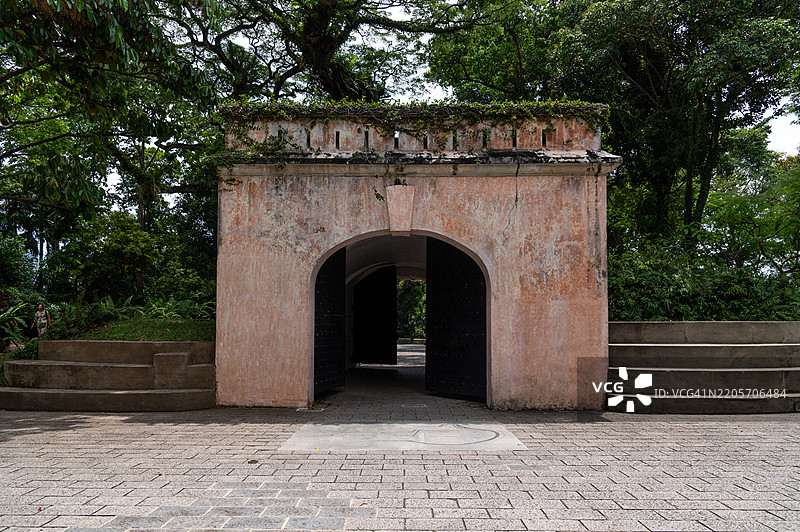 新加坡甘榜公园的堡垒大门入口。图片素材