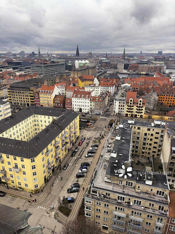 丹麦哥本哈根的空中天际线图片素材
