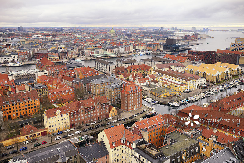 丹麦哥本哈根的空中天际线图片素材