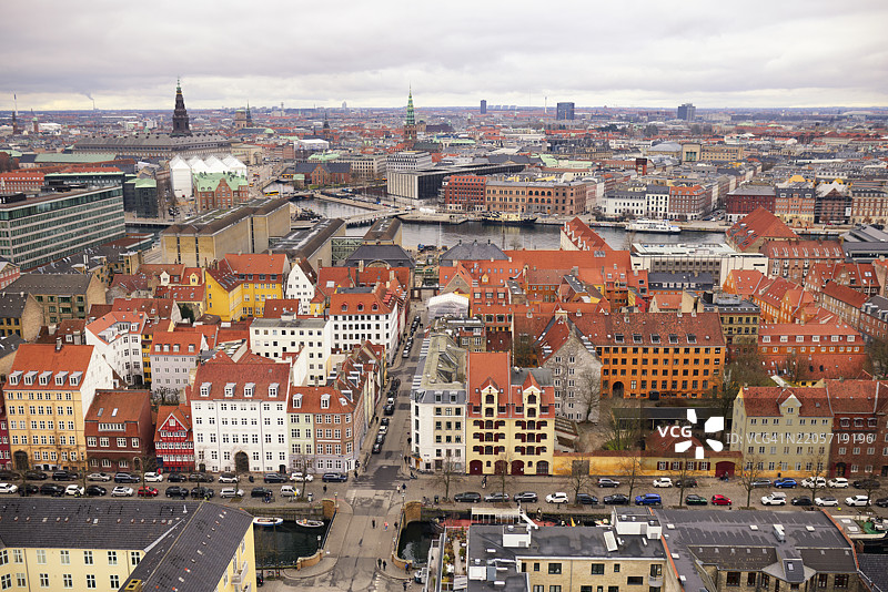 丹麦哥本哈根的空中天际线图片素材