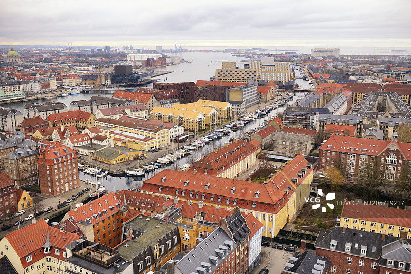 丹麦哥本哈根的空中天际线图片素材