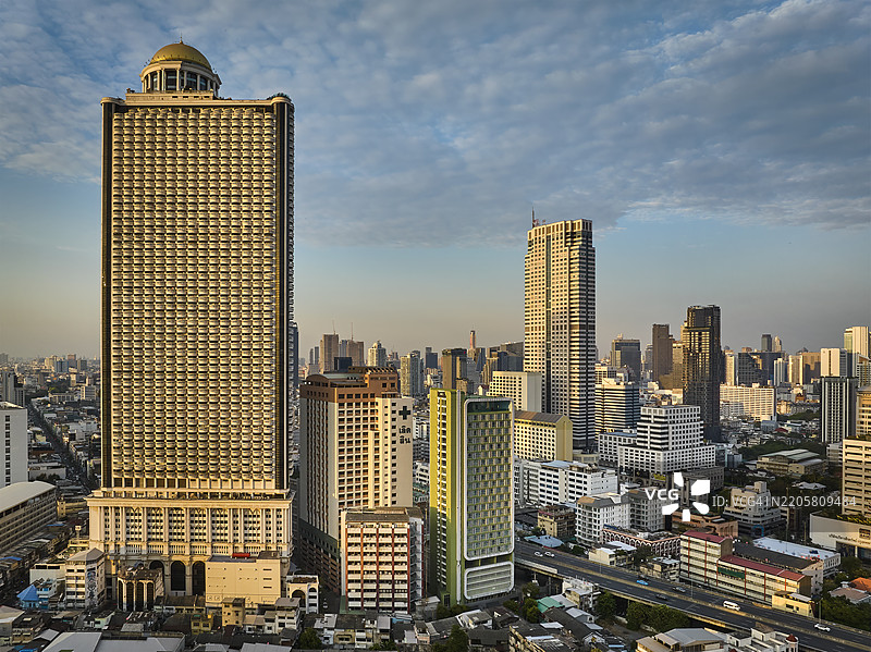 曼谷西隆区天际线图片素材