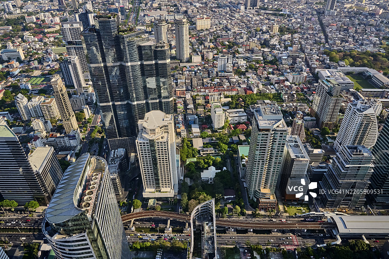 泰国曼谷西隆区的城市风景图片素材