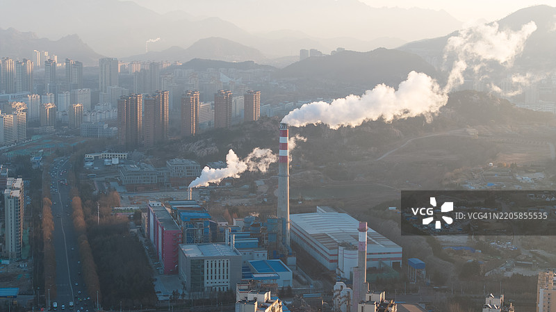电厂的鸟瞰图图片素材