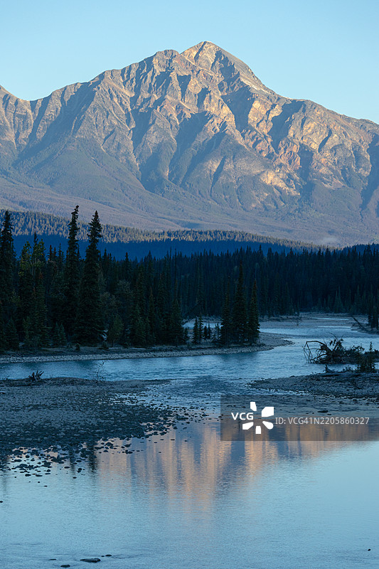 雅斯珀国家公园的阿萨巴斯卡河图片素材