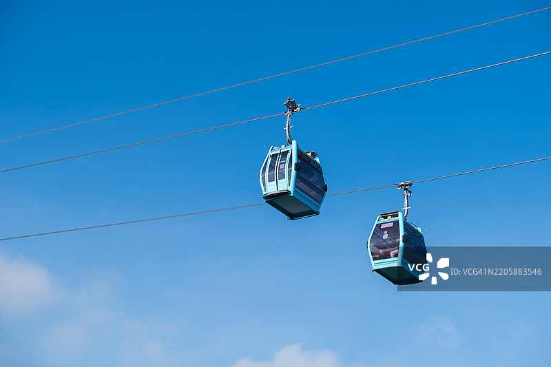 墨西哥城东南部的两辆缆车图片素材