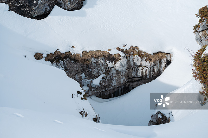 巴尔日国家公园滑雪坡附近的深洞图片素材