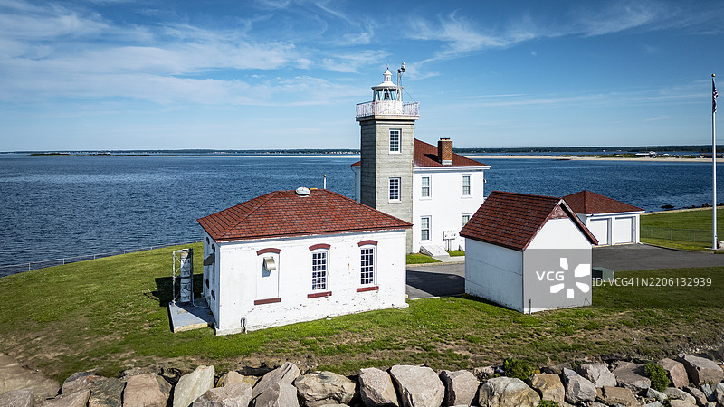 海洋与天空的美丽景色，观看山点，美国图片素材
