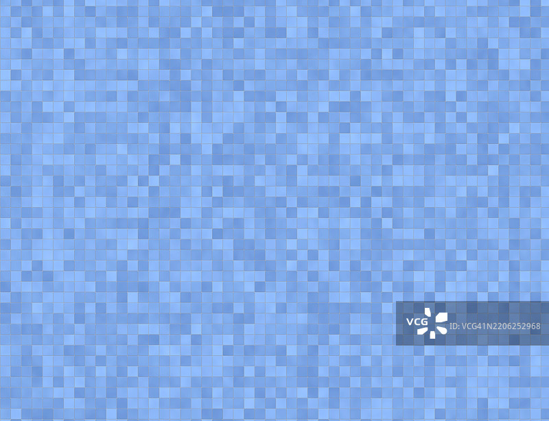 抽象背景，蓝色调的小方块瓷砖墙。图片素材