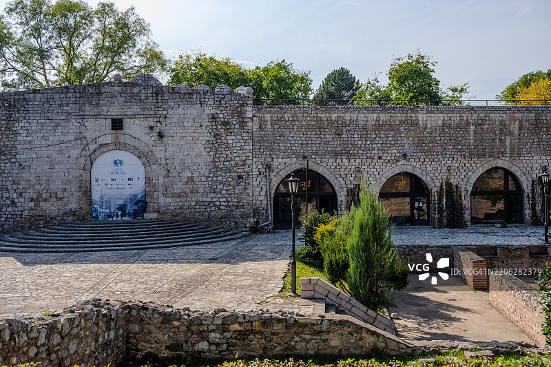 塞尔维亚尼堡的历史入口图片素材