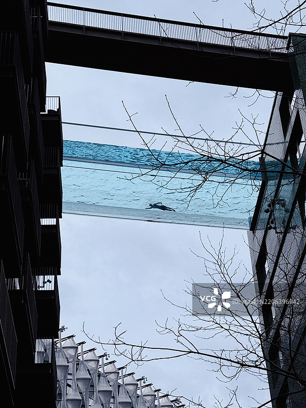 伦敦美国大使馆的天空泳池，九榆树。图片素材