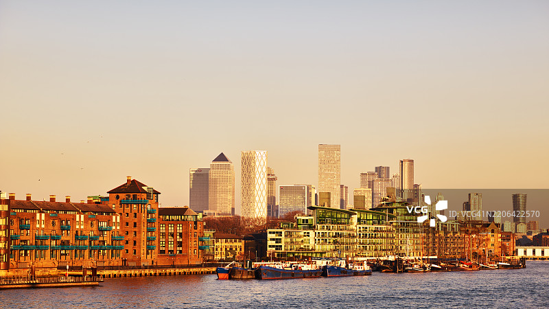 东伦敦天际线的全景城市风光图片素材