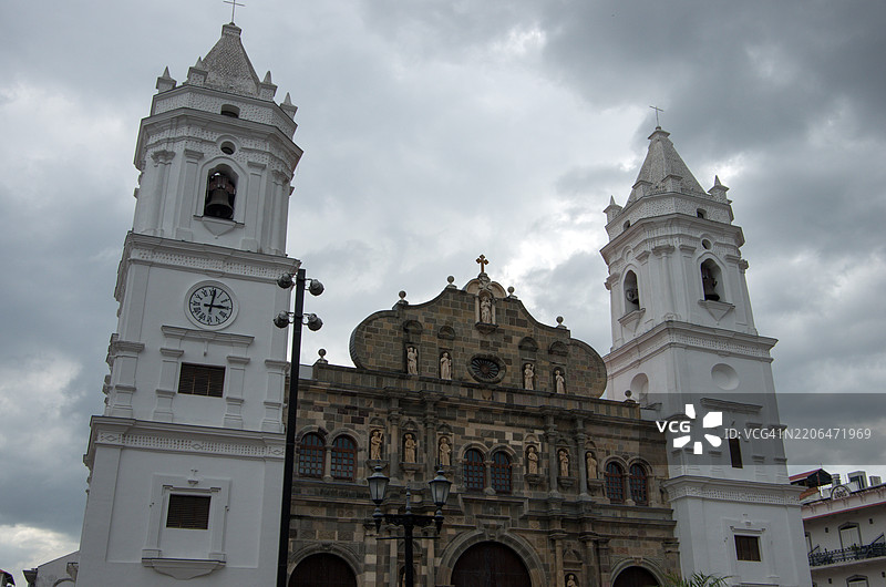 巴拿马圣玛丽亚古教堂大教堂 [Metropolitan Archcathedral Basilica of Santa María la Antigua]，历史中心 [Historic Center]，老城区 [Old Town]，圣菲利普，巴拿马城，巴拿马图片素材