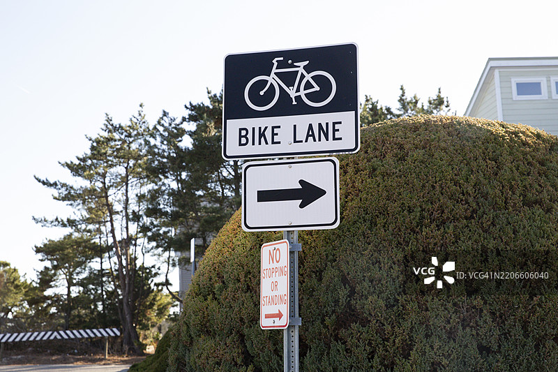 自行车道标志，骑行街道标志，安全骑行道路标志图片素材
