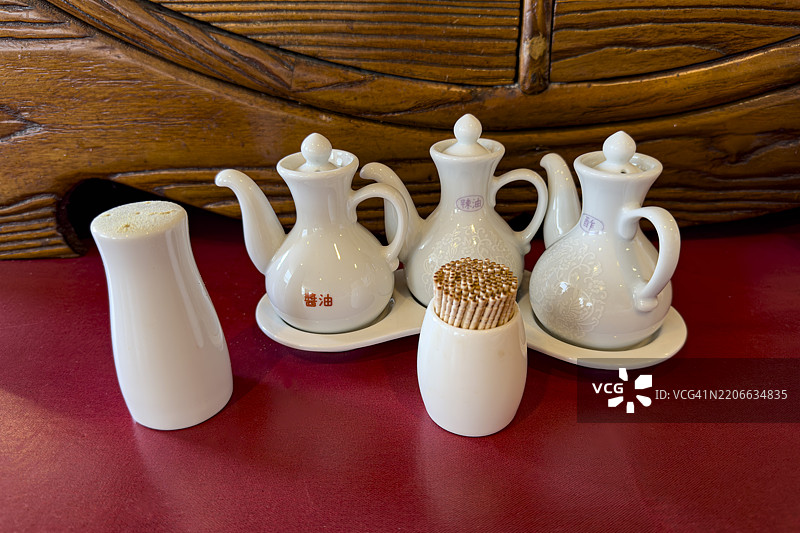 横滨的中餐馆调味品图片素材