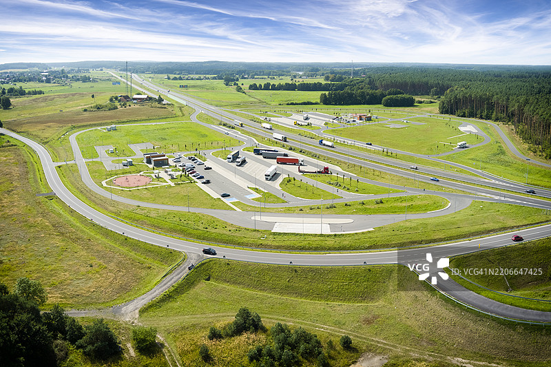 波兰假期 - S3高速公路的乘客服务区图片素材