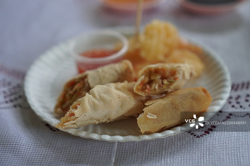 炸春卷图片素材