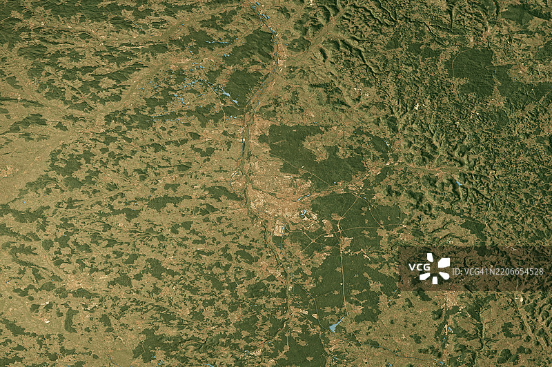 纽伦堡卫星地形图 3D 渲染真实色彩图片素材