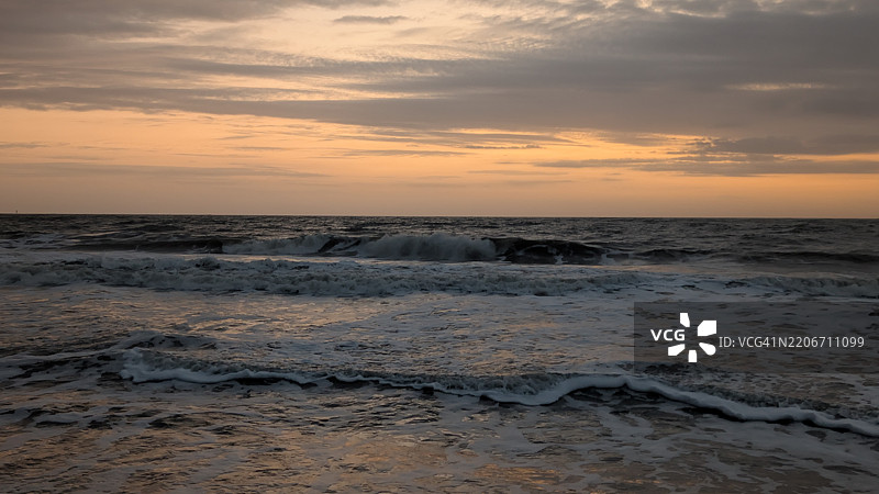 乔治亚州查塔姆县日落时分的海景图片素材