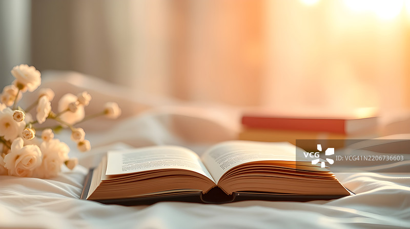 桌子上的书特写图片素材