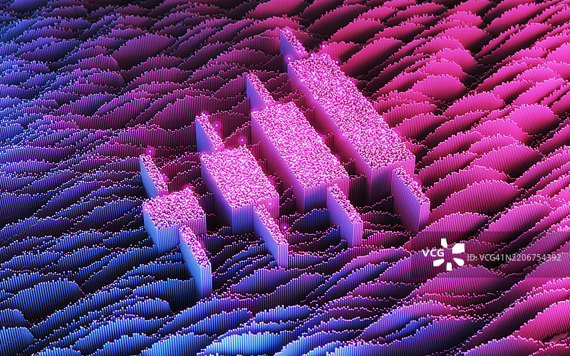 未来主义抽象金融柱状图与抽象蓝粉数字背景图片素材