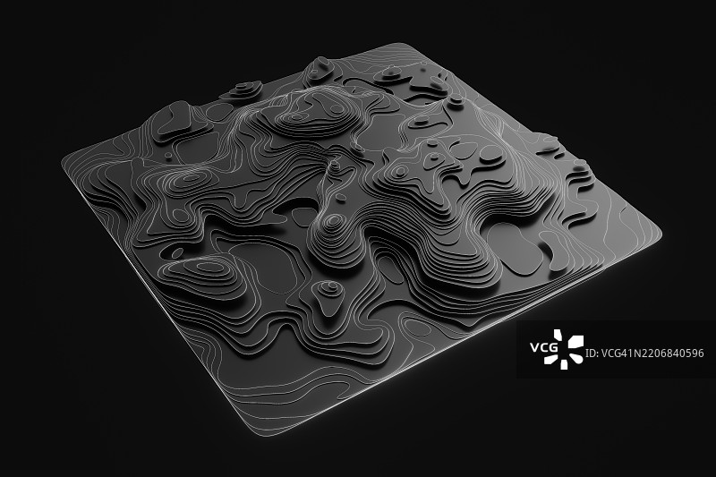 Topographic relief model map图片素材