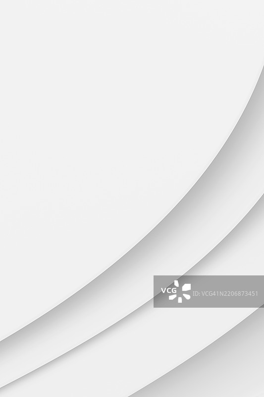 抽象的分层波浪单色白色背景。未来感的3D空白垂直图案。设计元素。几何构图。文本位置。图片素材