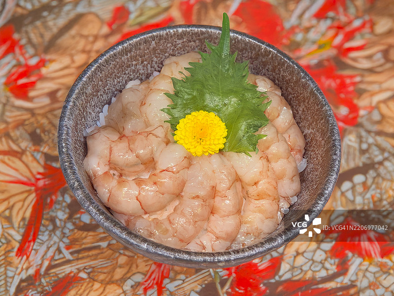 虾仁海鲜饭碗（虾凯盛丼）图片素材