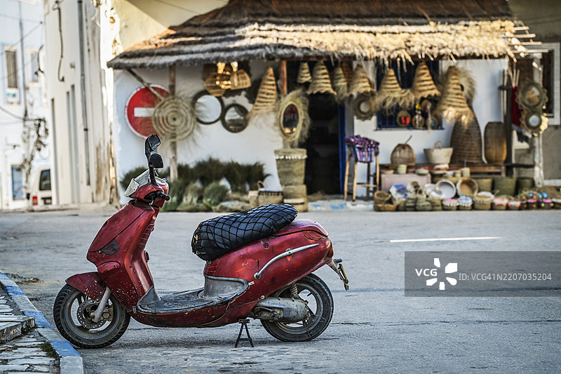街道上自行车的特写镜头图片素材