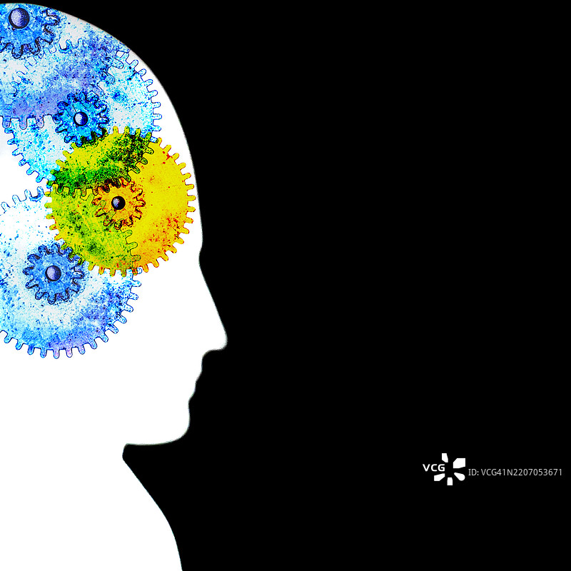 大脑中的齿轮图片素材