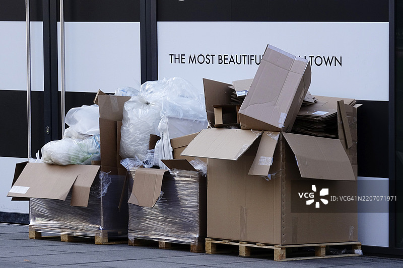 德国城市的包装废弃物，欧洲图片素材