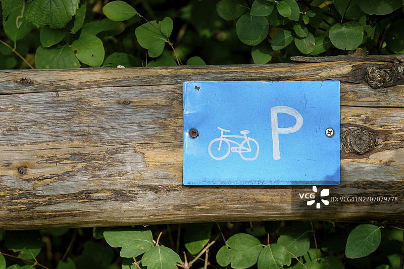 自行车停车标志，明斯特兰，北莱茵-威斯特法伦，德国，欧洲图片素材