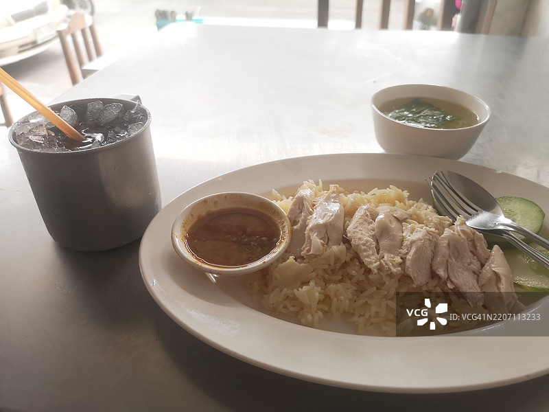 鸡汤蒸米饭图片素材