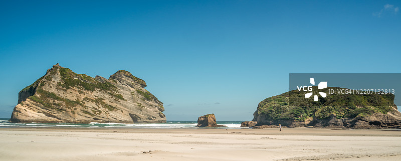 瓦哈里基海滩-拱门岛-南岛。图片素材