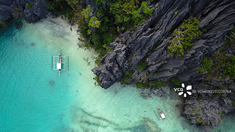 海上船只的鸟瞰图图片素材