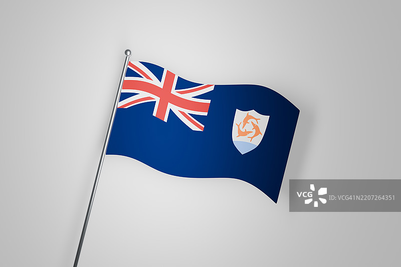 安圭拉国旗在白色背景上图片素材