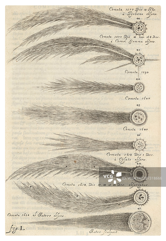 古老的彗星尾巴插图图片素材