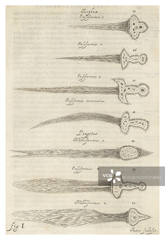 古老的彗星尾巴插图图片素材