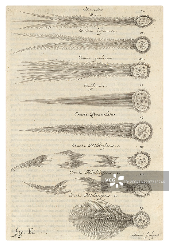 古老的彗星尾巴插图图片素材