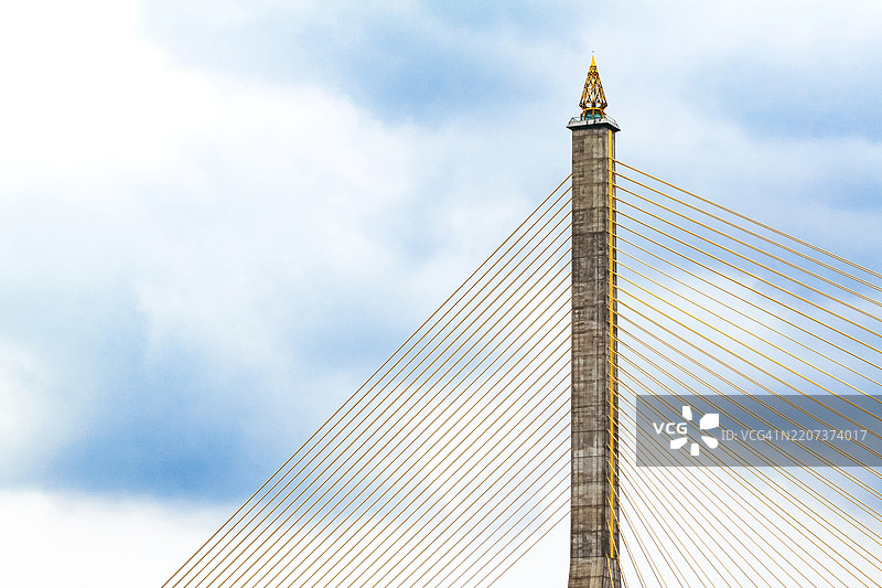 拉玛八世桥横跨曼谷的乍浦河图片素材