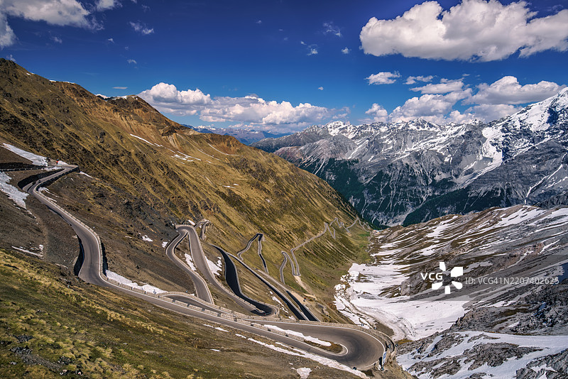 斯特尔维奥山口公路，南蒂罗尔，意大利，欧洲图片素材